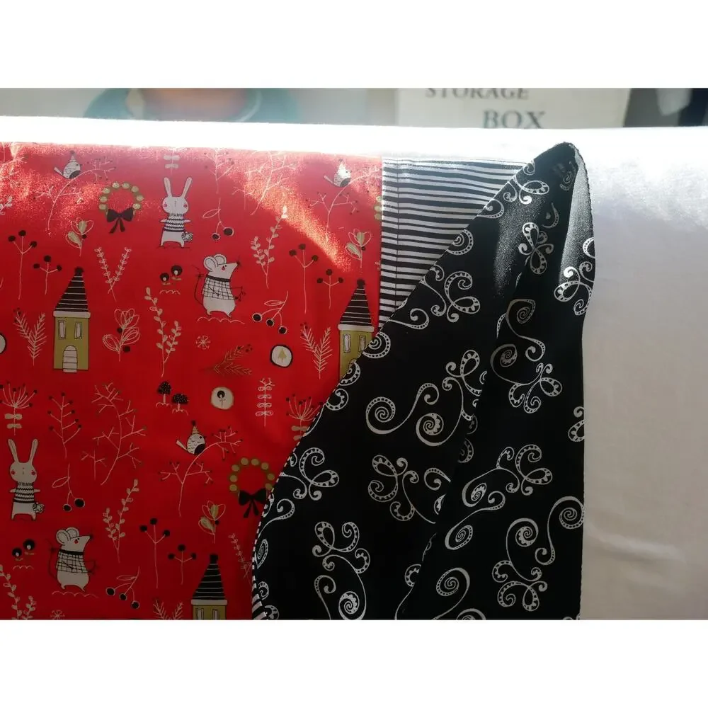 Christmas Critters Pillowcases: Red Cotton Standard Size Pillow Covers